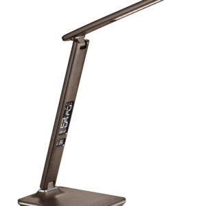 Solight LED laualamp ekraaniga, 9W, valgustemperatuuri valik, nahk, pruun