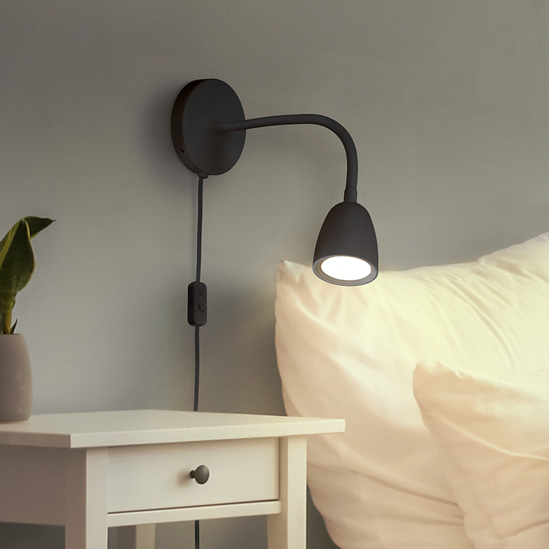 Solight LED seinalamp, hämardatav, 4W, 280lm, 3000K, must - Image 3