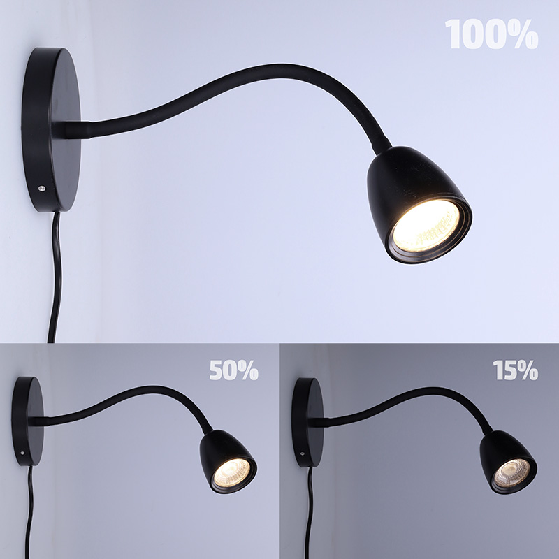 Solight LED seinalamp, hämardatav, 4W, 280lm, 3000K, must - Image 4