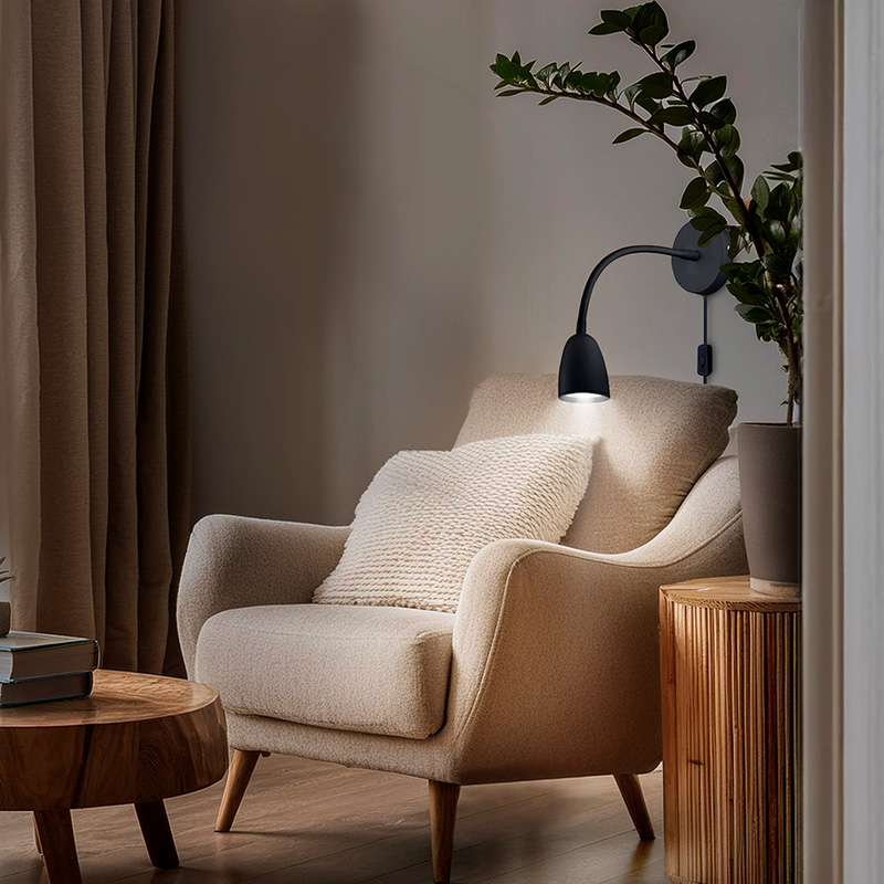 Solight LED seinalamp, hämardatav, 4W, 280lm, 3000K, must - Image 8