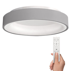Solight LED laevalgusti ümmargune Treviso, 48W, 2880lm, hämardatav, puldiga, hall