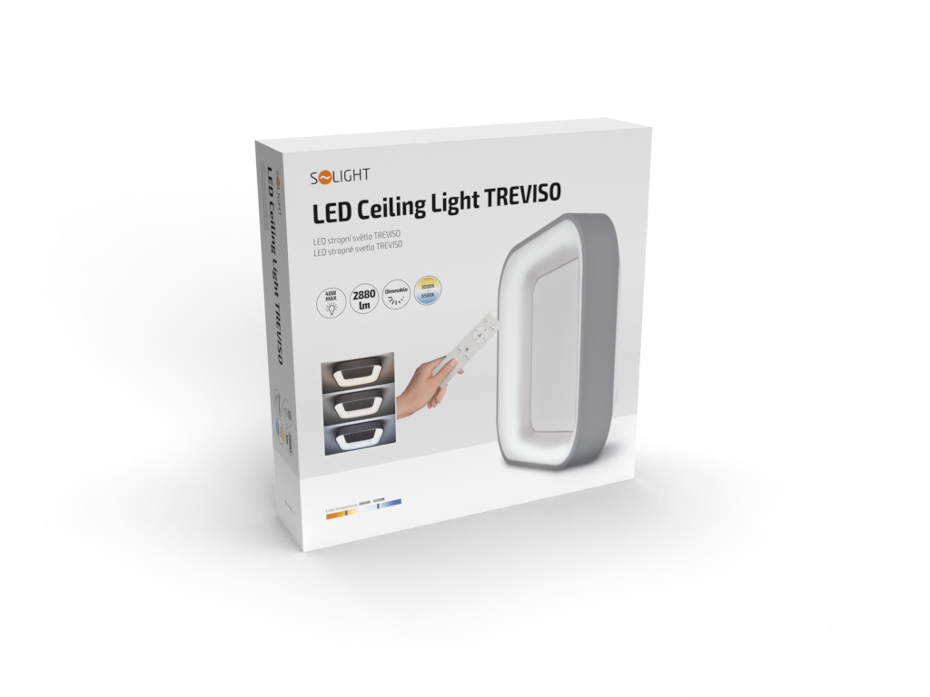 Solight LED laevalgusti Treviso kandiline, 48W, 2880lm, hämardatav, puldiga, hall - Image 7