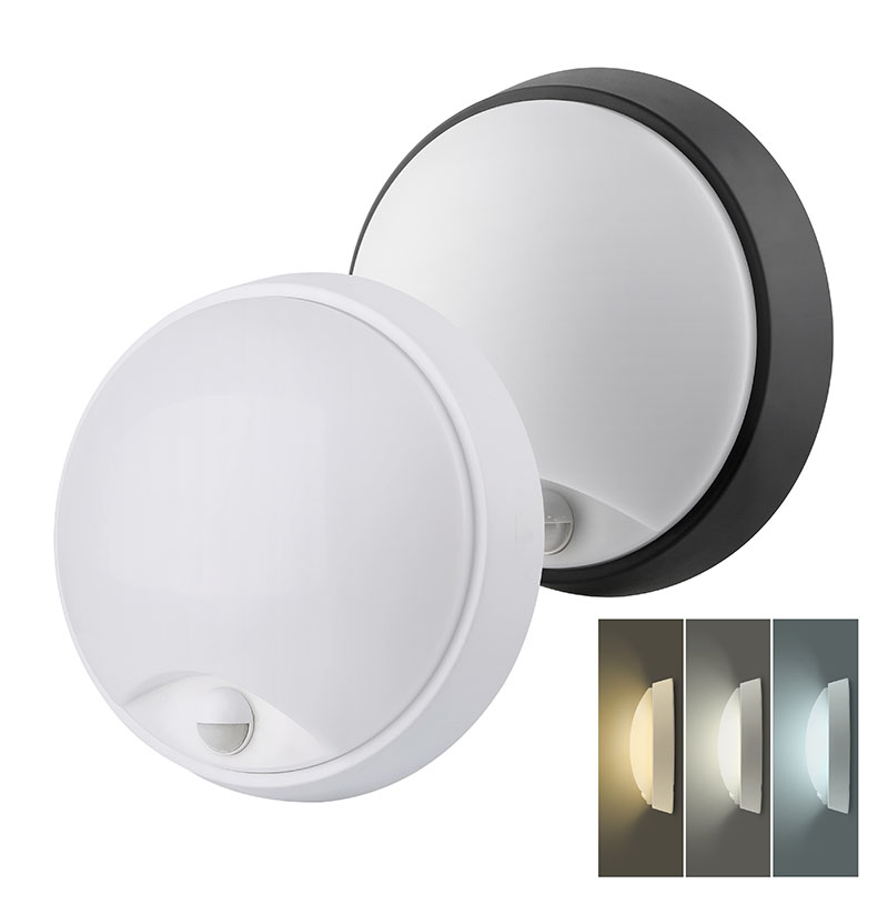 Solight LED välisvalgustus anduriga, 3 CCT, 15/18/20W, 1800lm, 22cm, 2in1 - valge ja must kate