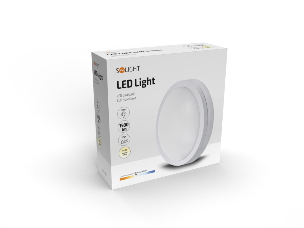 Solight LED õuevalgusti Siena, valge, 20W, 1500lm, 4000K, IP54, 23cm - Image 6