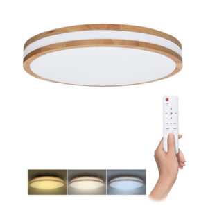 Solight LED valgustus puldiga Woody, 60W, 4200lm, 50cm, värvimuutus, hämardatav