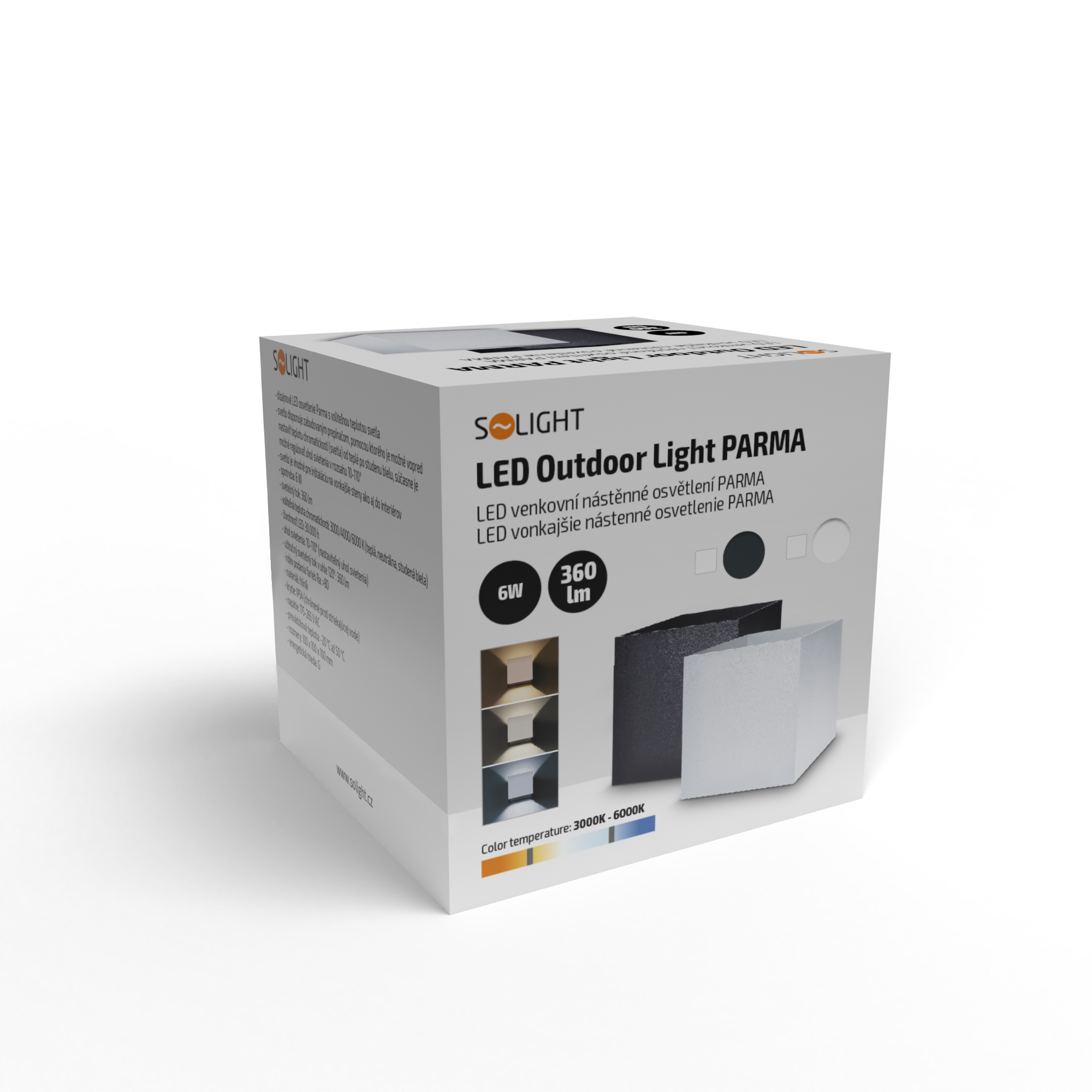 Solight LED õueseinavalgusti Parma, 6W, 360lm, 10-110°, valge - Image 8