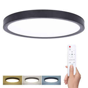 Solight LED-valgustus puldiga Estela Black, 36W, 2700lm, 30cm, värvimuutus, hämardatav