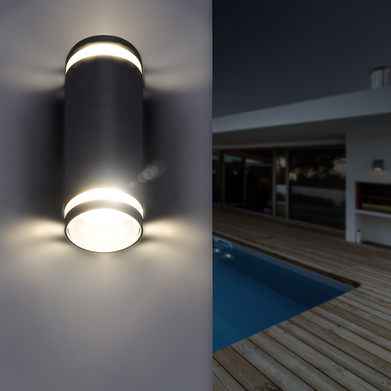 Solight LED-seinavalgusti Potenza, 2x GU10, must - Image 2