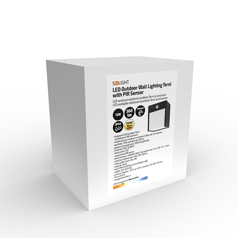 Solight LED õueseinavalgusti Terni, 12W, 560lm, 3000K, PIR-andur - Image 6