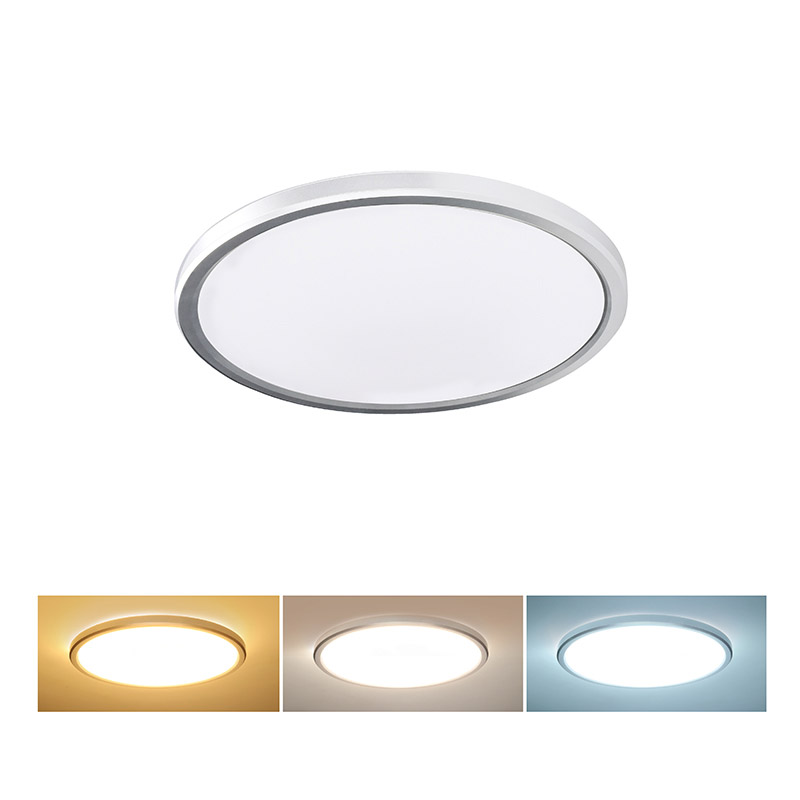 Solight LED valgustus Acate niiskuskaitsega, IP54, 18W, 1620lm, 3CCT, 22cm, hõbedane