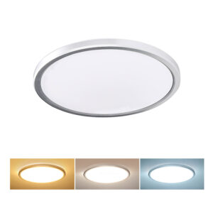 Solight LED valgustus Acate niiskuskaitsega, IP54, 24W, 2160lm, 3CCT, 30cm, hõbedane