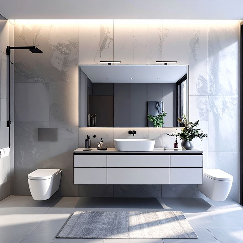 Solight LED vannitoavalgusti peegli kohale 3-ühes, 7W, 455lm, 4000K, IP44, 40cm, must - Image 3