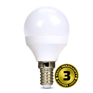 Solight LED-pirn, minigloobus, 6W, E14, 4000K, 510lm, valge viimistlusega