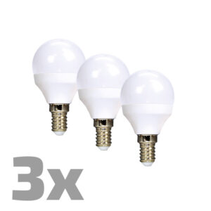 ECOLUX LED-pirnid Ecolux 3 tk, minigloob, 6W, E14, 3000K, 450lm, 3 tk
